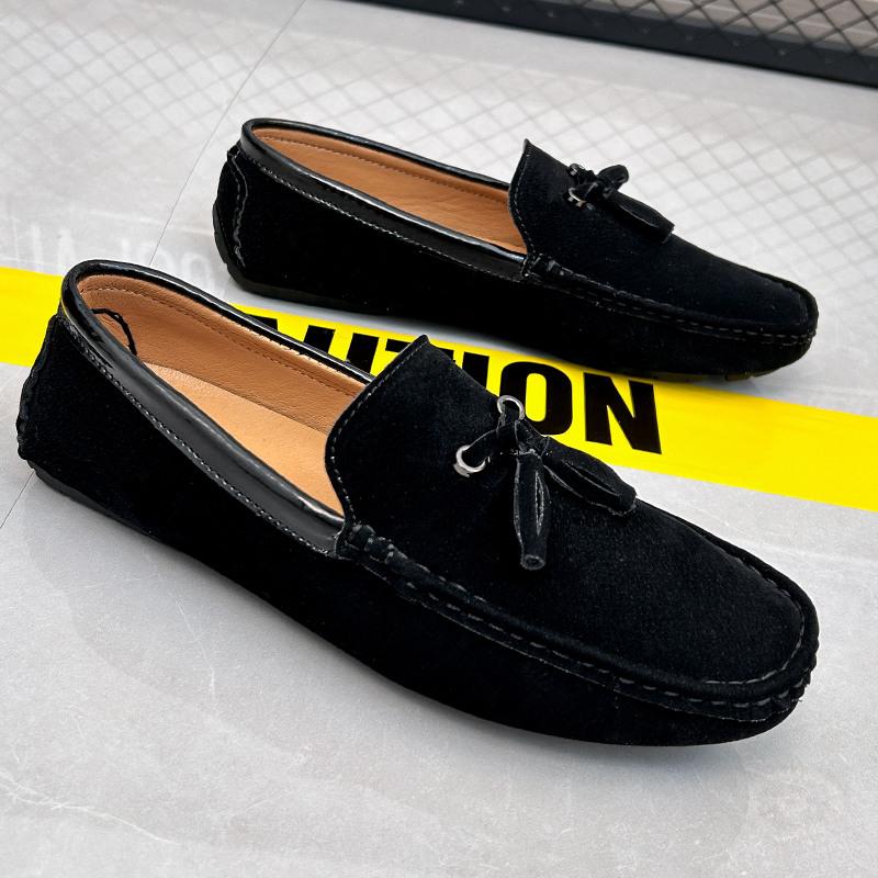 Big Size 38-48 Yellow Leather Men's Casual Shoes Soft Comfort Suede Loafers Man Fashion Slip-on Men Flat Shoes Mocasines Hombre
