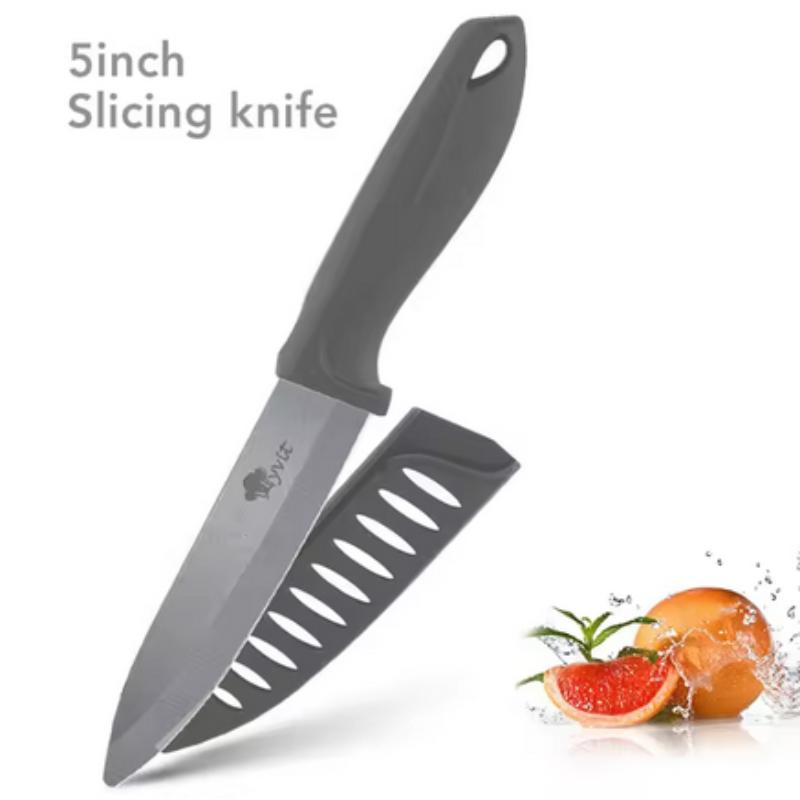Ceramic Knife 3 4 5 6 Inch Sharp Kitchen Chef Knives Utility Slicer Paring Serrated Bread Meat Cleaver with Sheaths Black Blade