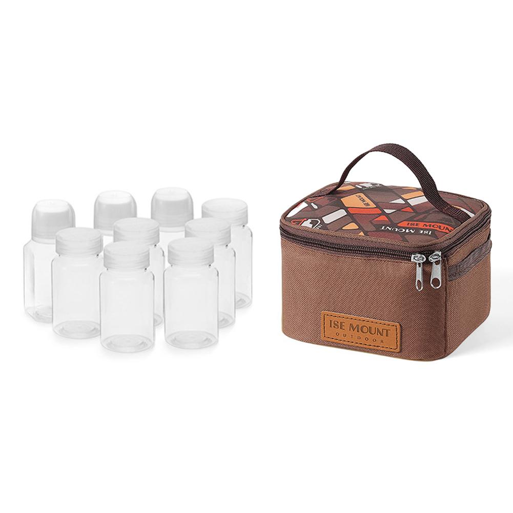 Portable Pepper Spice Storage Jars Set For Outdoor Picnic Camping BBQ Oil Seasoning Containers Bottle Storage Bag Picnic Basket