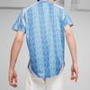 Puma Color Block Letter Print Casual Breathable Training Short Sleeve Football Shirt Unisex Tops Blue 627933-18