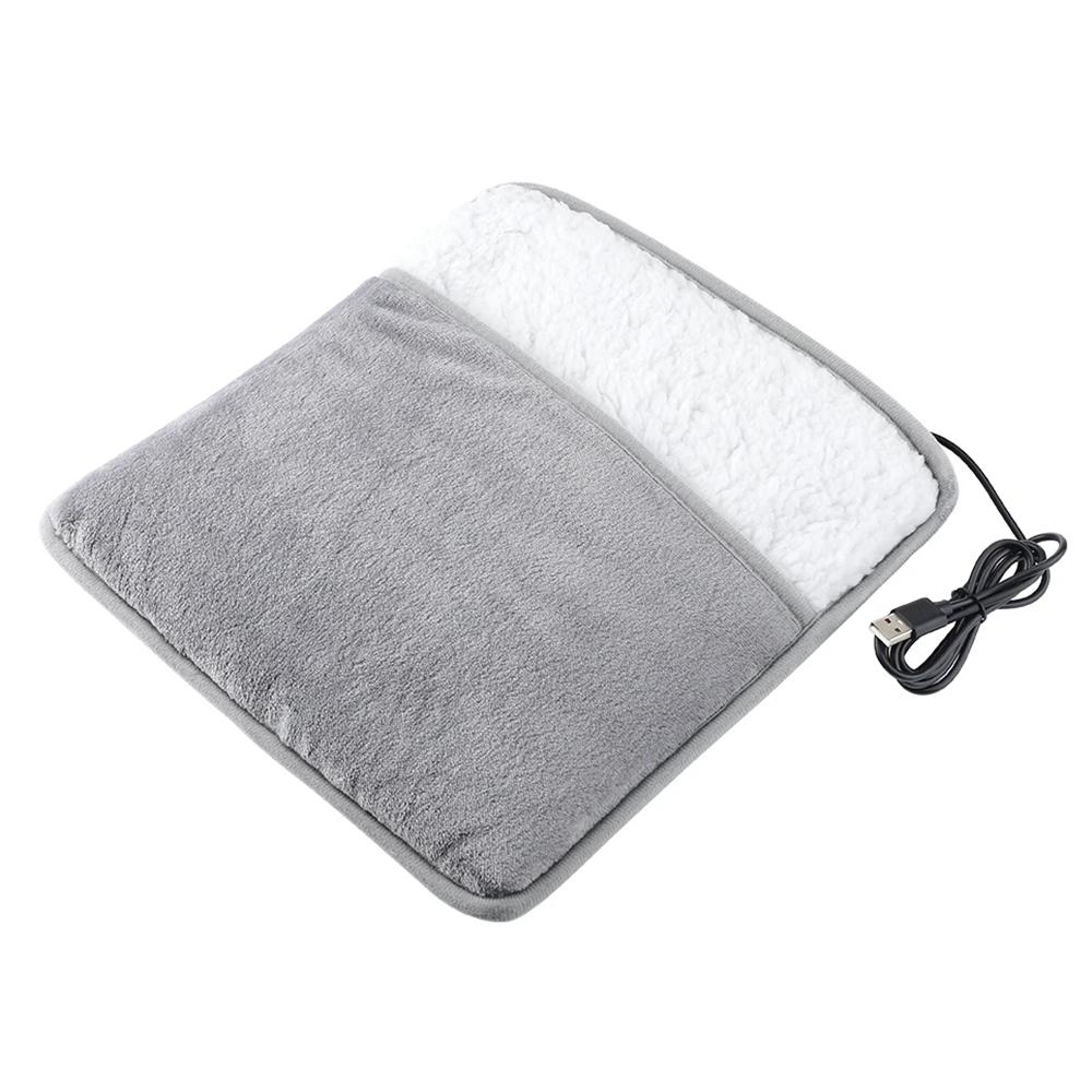 USB Electric Foot Heating Pad Feet Warmer Heater Household Soft Plush Thermal Blanket Foot Warming Mat Home Office Bedroom