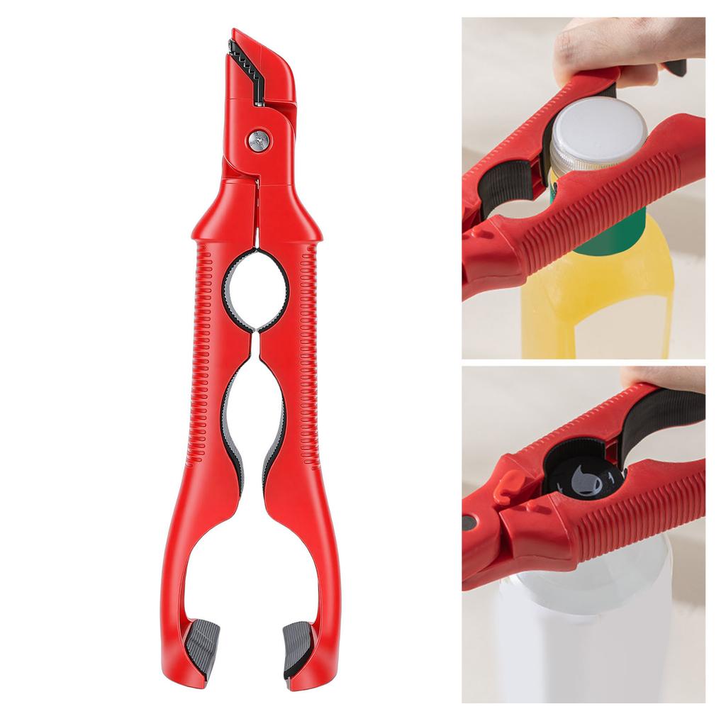 Hot Plate   3 In 1 Anti Scald Bowl Holder Clip for Dish with Can Opener Ergonomic Handle Red