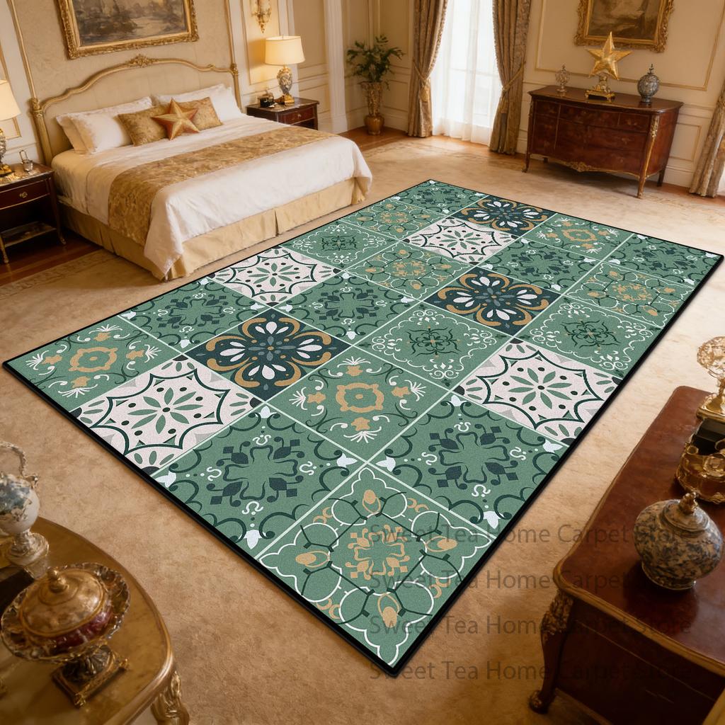 Bohemian Ethnic Patchwork Bedroom Carpet Decoration Home Washable Non-slip Dining Room Mandala Rug Large Area Softy Parlor Mat