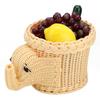 Cartoon Elefantenform Rattan Brot Obst Snacks Aufbewahrungskörbe Lebensmittel Servierkörbe(Braun)
