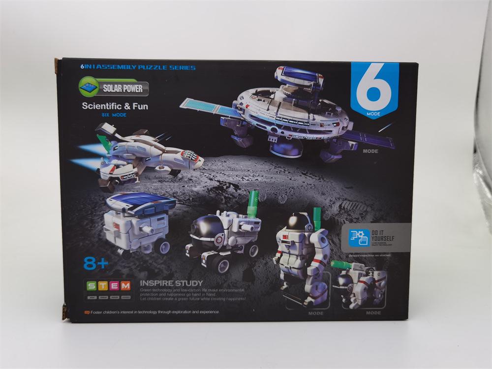 6-in-1 DIY Solar-Powered Space Building Blocks: Self-Assembled Car & Intelligent Robot Toy
