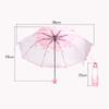 Fashion Automatic Cute Sakura Rain Umbrella Transparent Three-fold Umbrella Cherry Blossom Mushroom Sakura Umbrella Rain Gear