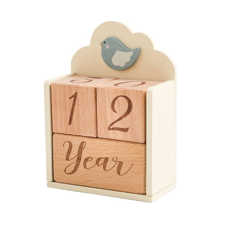 

Wood Baby Milestones Blocks for Photoshoots with Year Month Week Marking Decorative Age Milestones Photography Signs 1