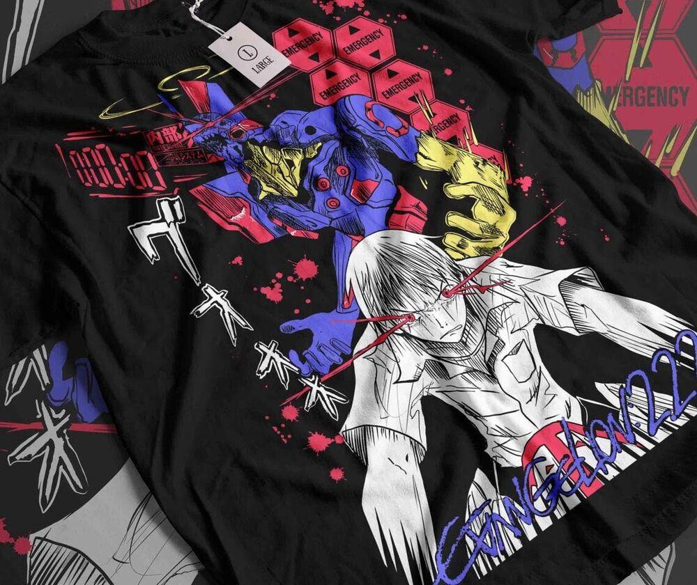 

Anime Shirt Neon Genesis Evangelion Eva Unit 01 Japanese Black T-shirt All Size XL