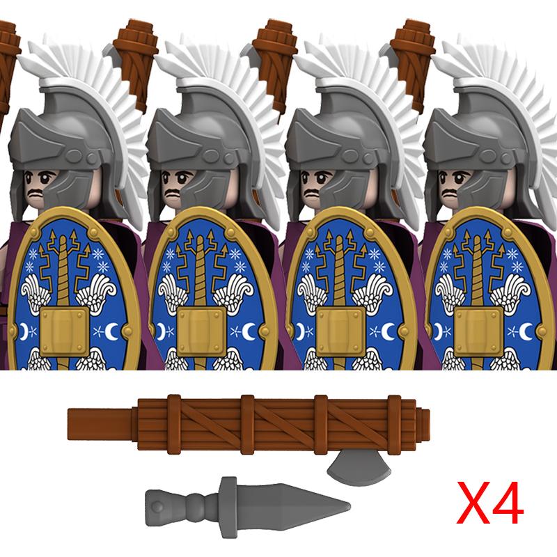 Mittelalterliche Militär Rom Legionär Bausteine Königliche Garde Armee Soldatenfiguren Zenturio Adjutant Schild Schwert Steine Spielzeug