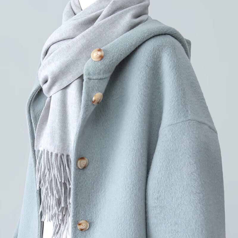 Sybill's Women's Hooded Wool Blend Mid-length Coat