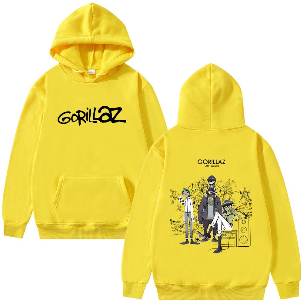 Alternative Rock Band Gorillaz Hoodie Men Women Hip Hop Fashion Oversized Pullover Hoodies Male Vintage Hooded
