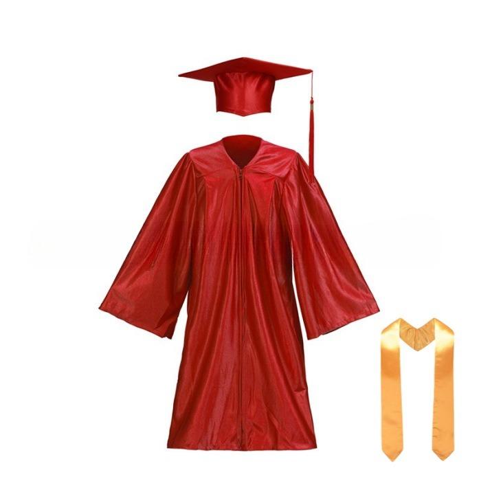 Graduation Dress Set Knitted Robe Hat Shining Graduation Robe Children's Photo Performance
