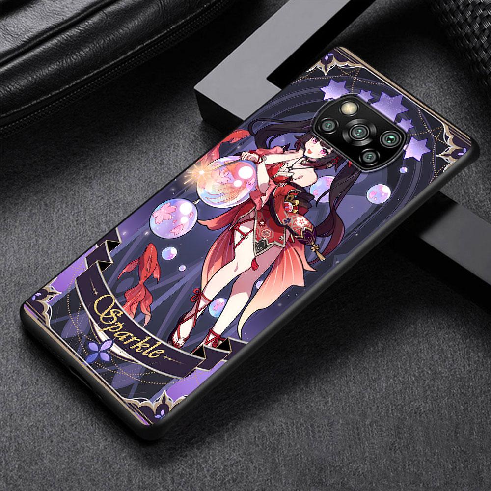 Star Rail Aventurine Sparkle Case for Xiaomi Poco M5s X3 NFC F3 X5 M4 M3 Pro Black Silicone Soft Phone Cover Coque