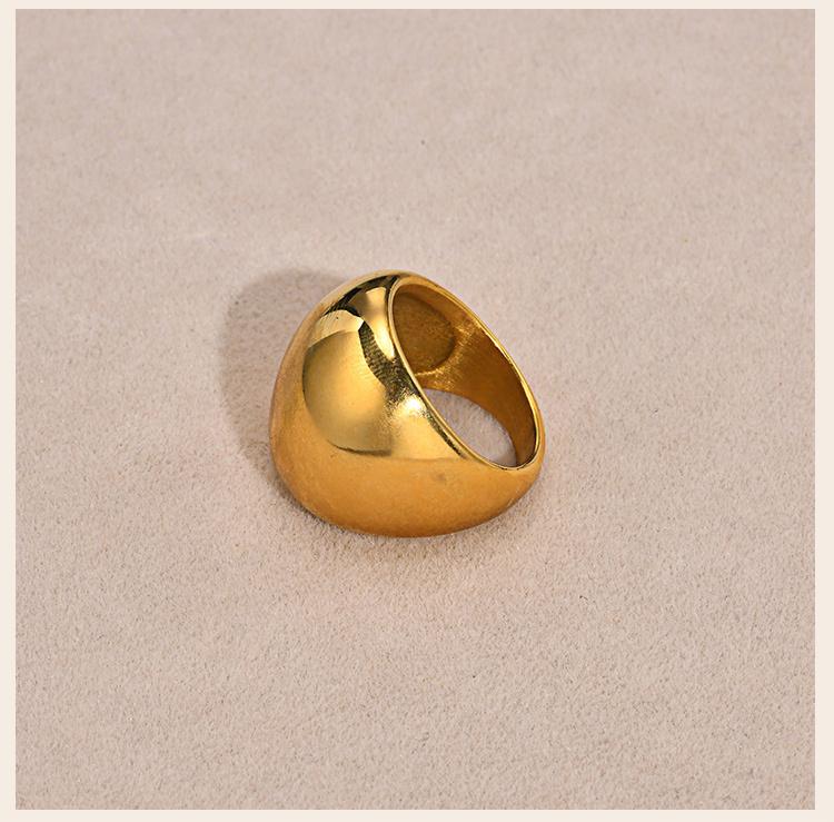 Klobiger Kuppelring für Damen, Stapelbarer Dicker Marken-Edelstahl Statement-Schmuck Geschenk