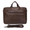 Jiameida European & American Retro Leather Men's Briefcase & Handbag for 17-Inch Laptops