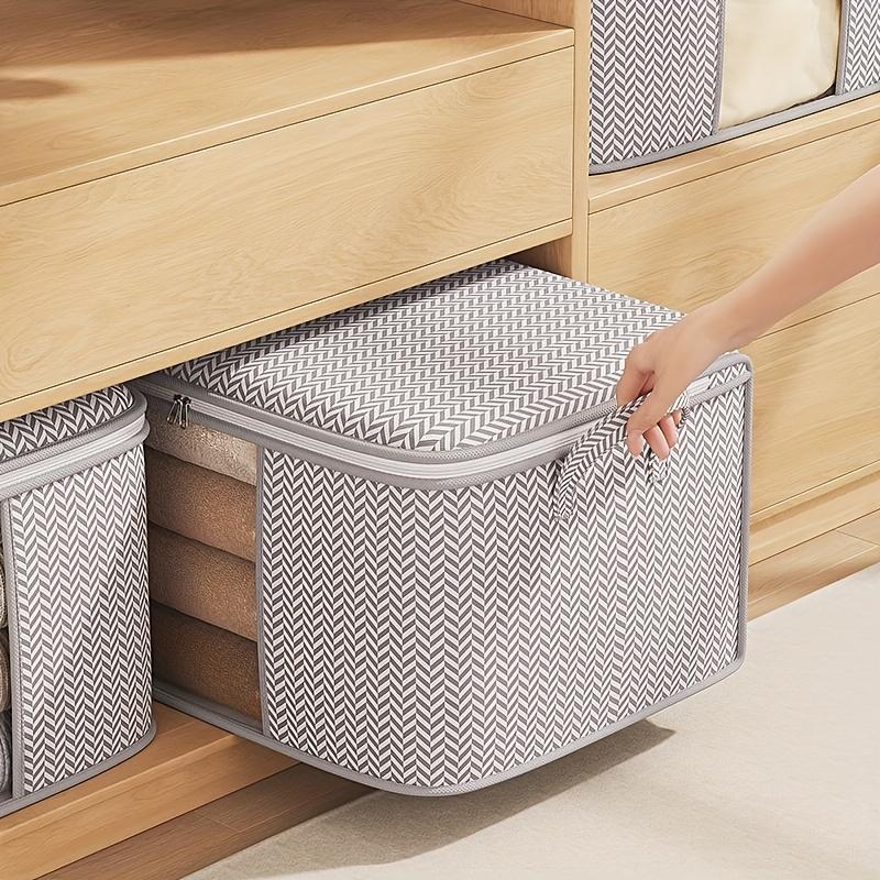 1 Piece Large Capacity Covered Storage Box with Perspective Window, Multi-purpose Foldable Quilt Storage Bag, Waterproof