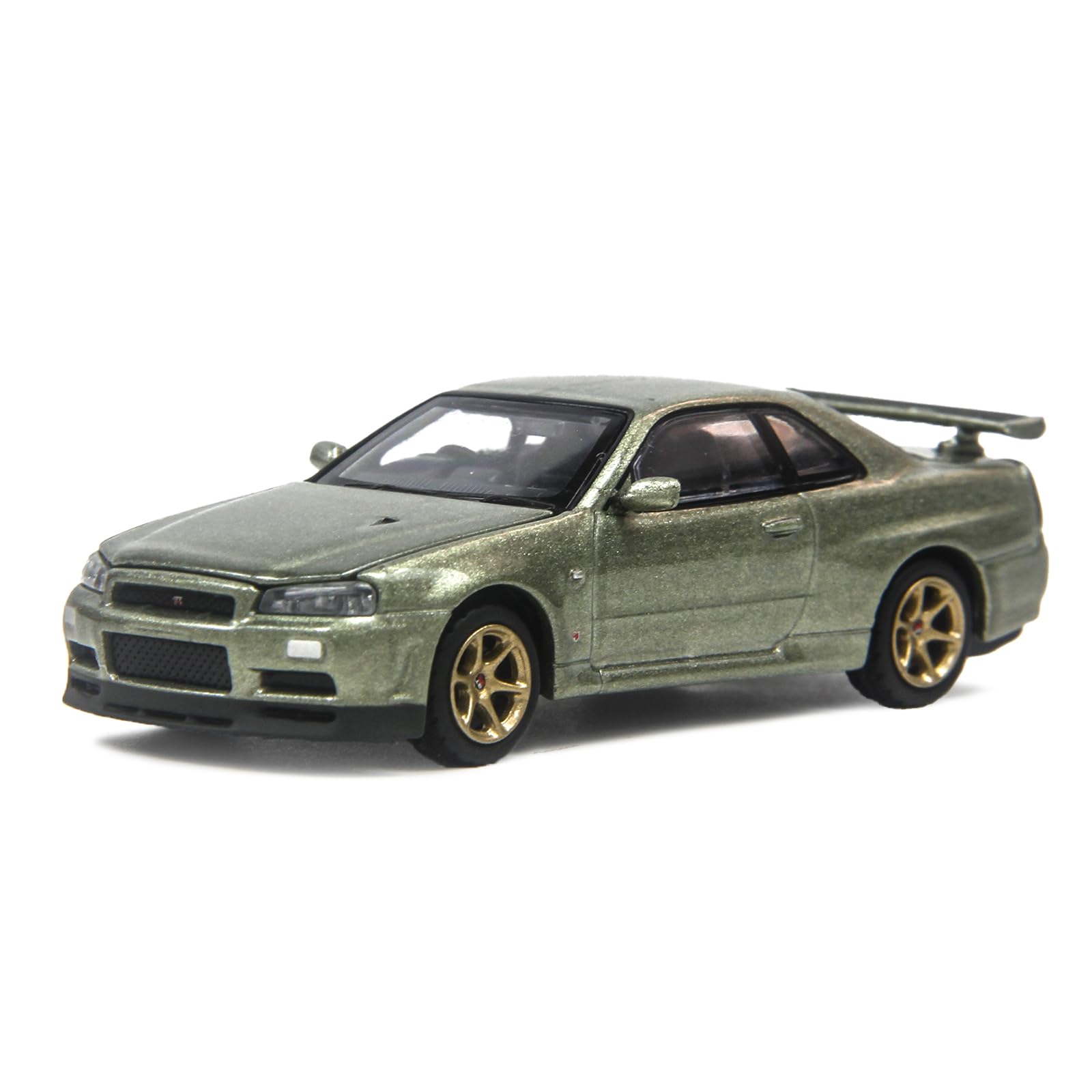 

PAUDI MODEL 1/64 Масштабная литая модель автомобиля GT-R R34 Skyline 2000 Nissan V Spec II (зеленый)