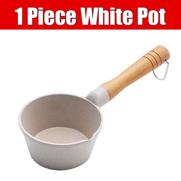 Nonstick Mini Sauce Pan Small Soup Pot Milk Pan Wooden Handle Hot Oil Pan Butter Melting Pot Cooking Saucepan with Pour Spout