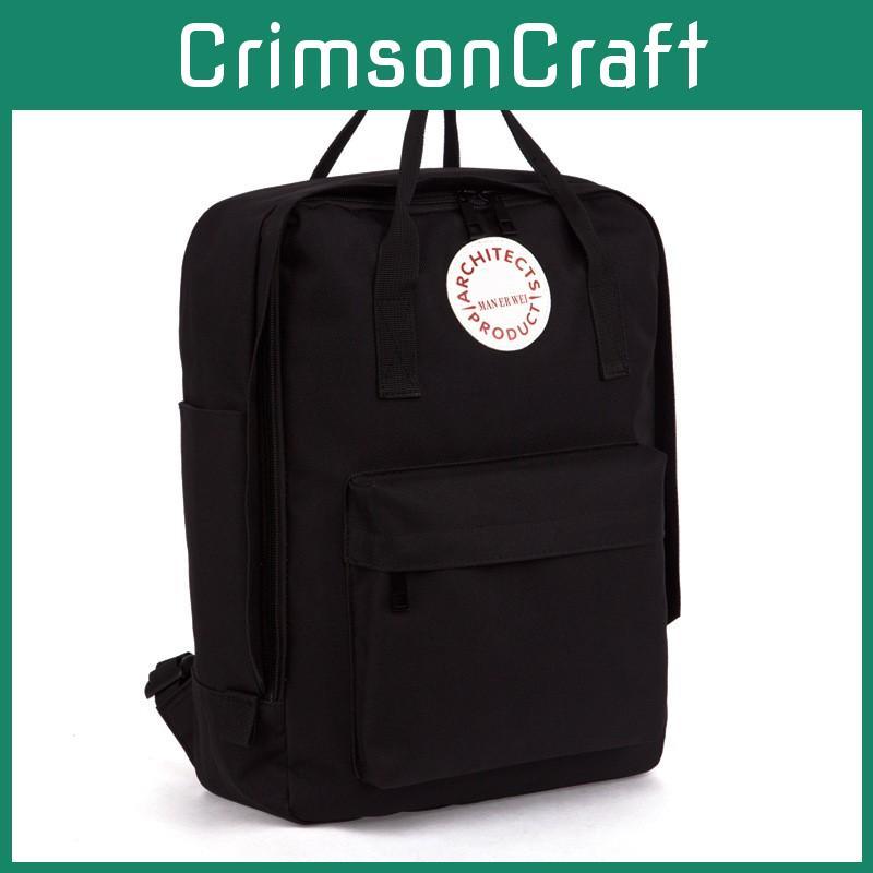 Man Er Wei Letter Print Durable Oxford Canvas Backpack For Travel And Daily Commutes