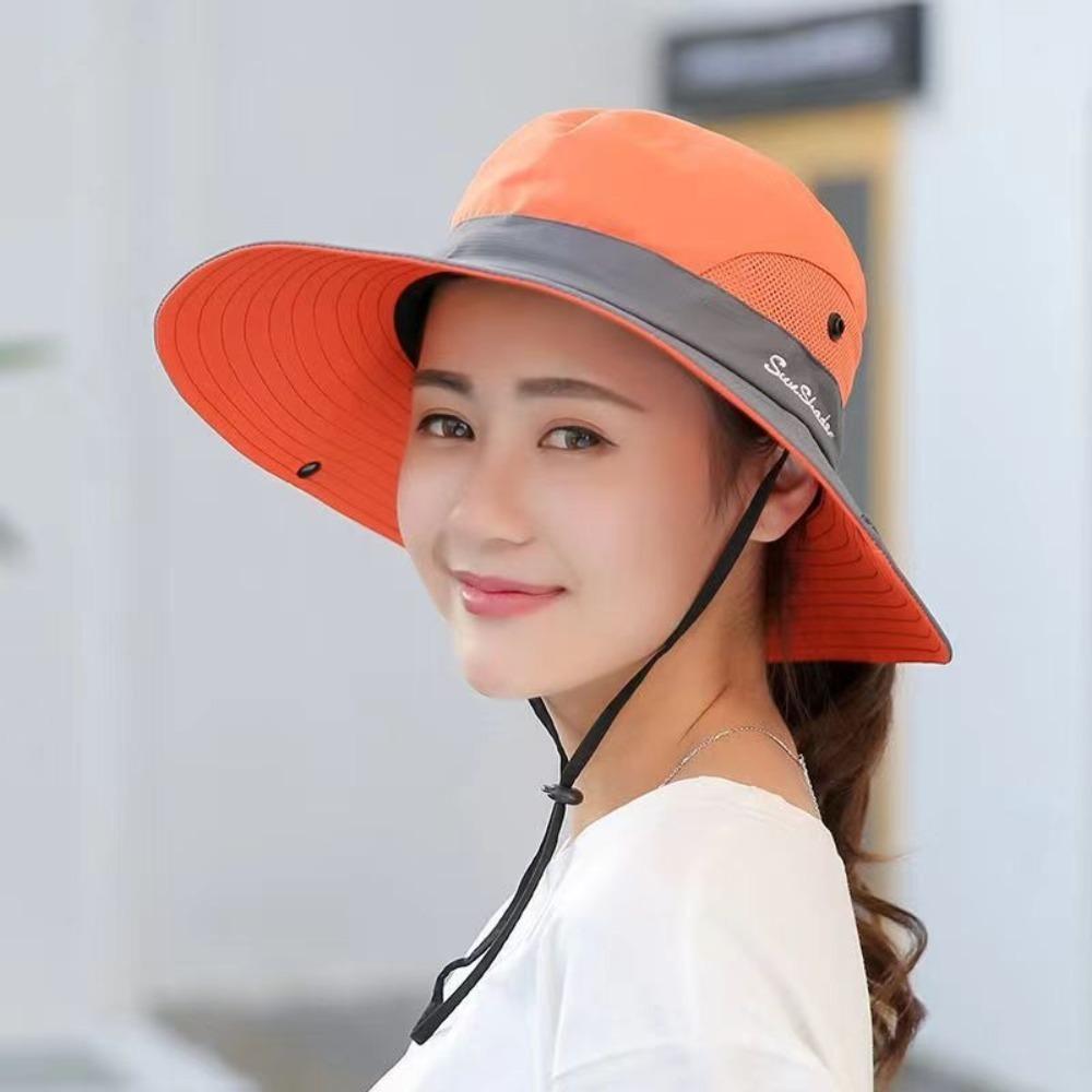 Trendy Fishing Cap Anti-Sun Sunscreen Hat Fashion Ponytail Hat  Summer