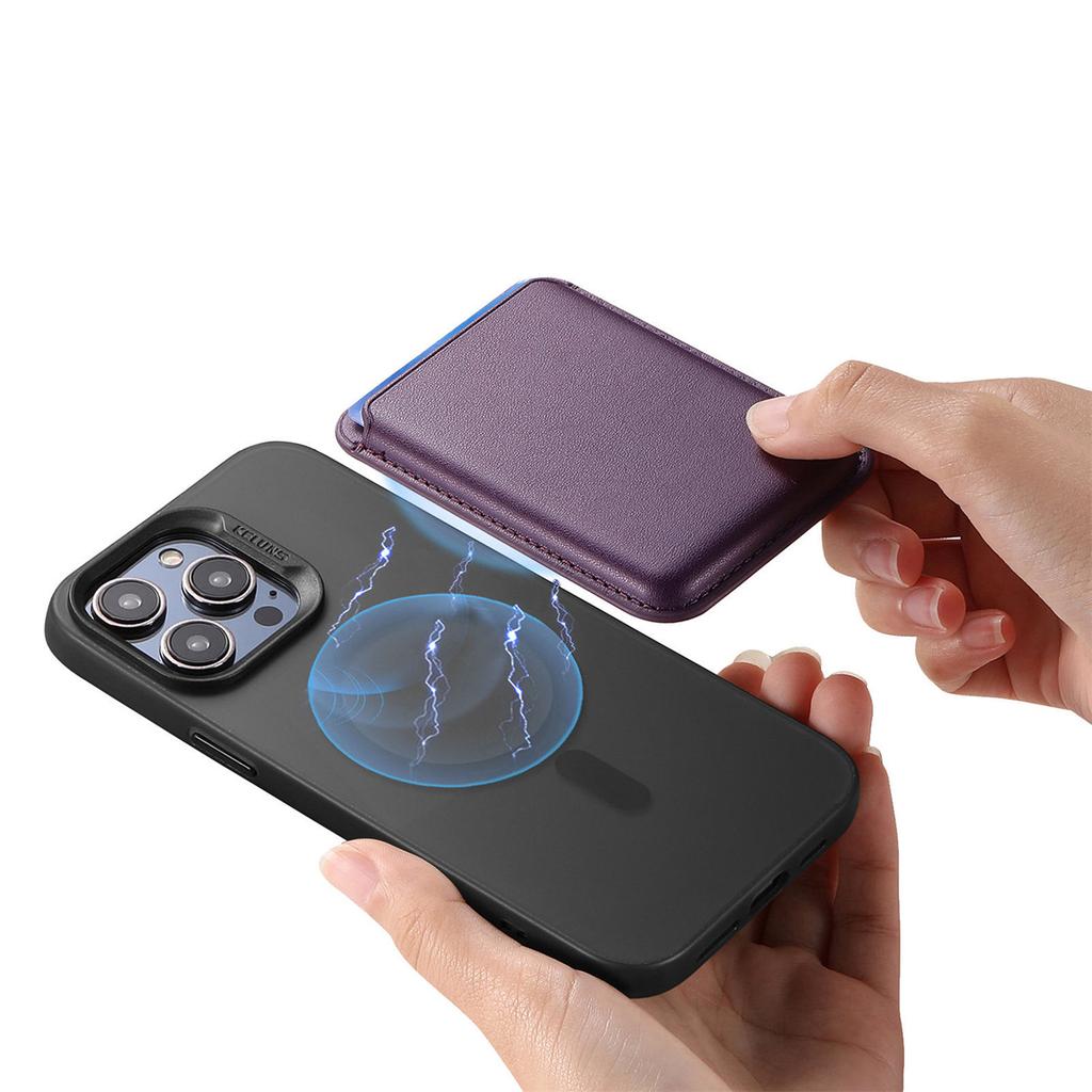 MagSafe Leder Kartenhalter für iPhone 12-17 Serie - Ausziehbarer Kartenhalter, Handy-Rückenbefestigung