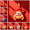 Yuan Bao Wealth God Keychain Creative New Year Mascot New Year Plush Pendant  Car Decoration