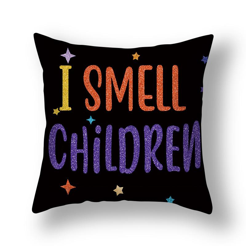 Bat Pumpkin Pillow Case Sofa Scary Happy Halloween Decorations for Home 2023 Horror Haunted House Cat Cushion Cover Pillowcase