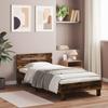 Vidaxl Bed Frame with Headboard, Smoked Oak, 90X200 Cm