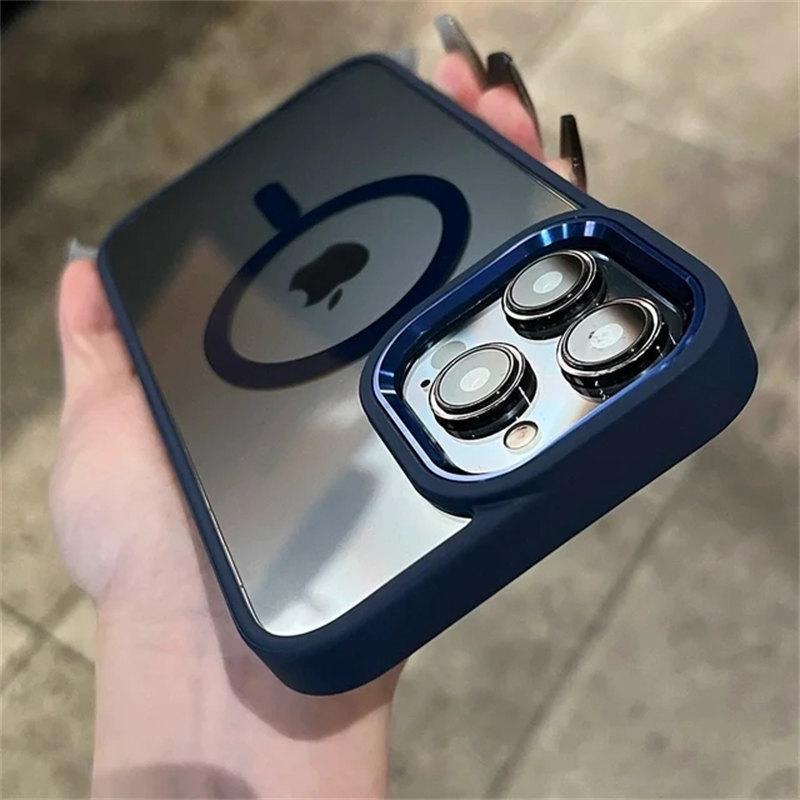 Magnetic Luxury Clear Armor For Magsafe Wireless Charging Case for iPhone 15 14 Plus 13 12 11 Pro Max Shockproof Bumper Cover