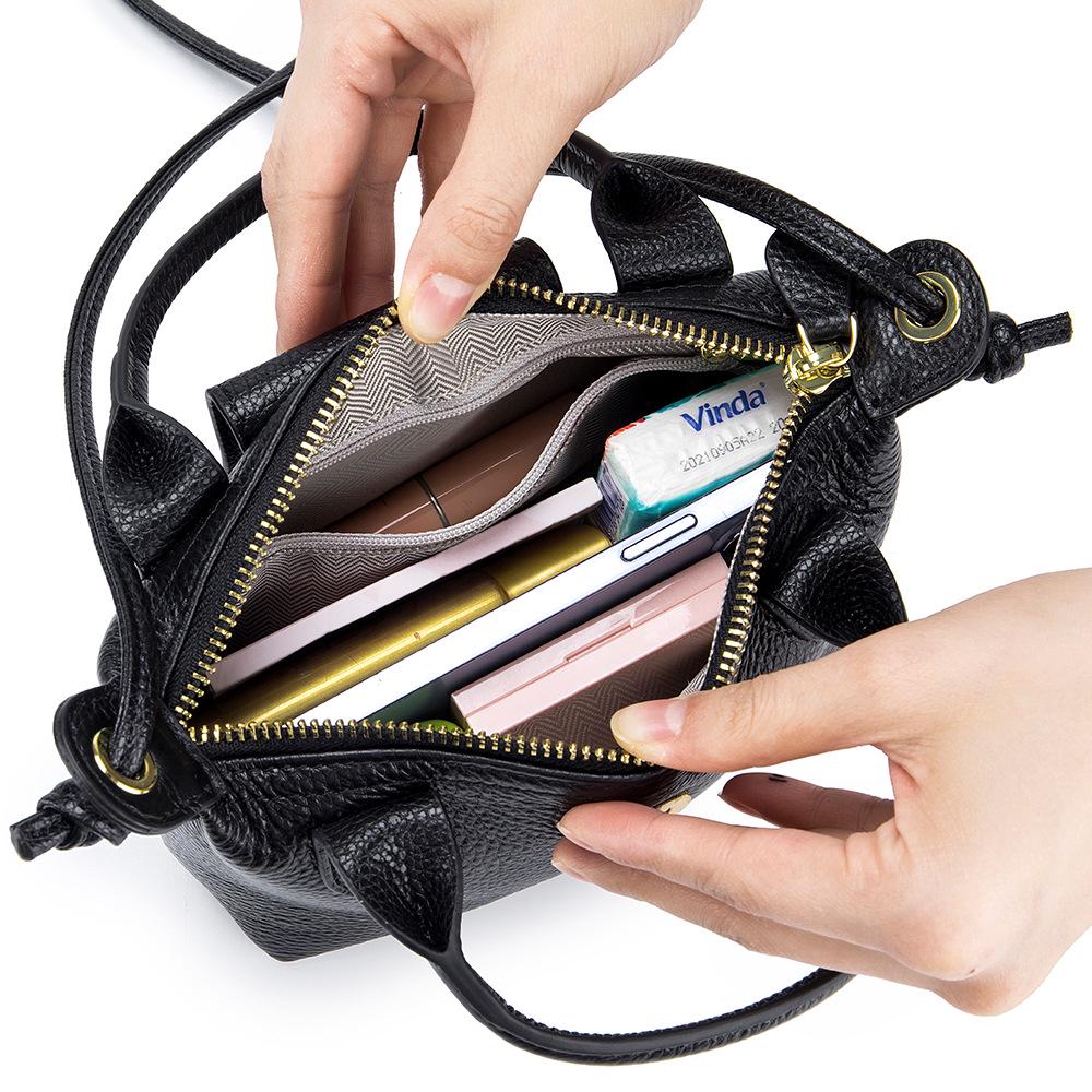 Mini borsa a tracolla in vera pelle – Borsa a tracolla quadrata alla moda da donna