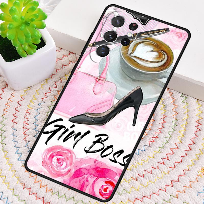 Princess Female Boss Coffee Soft Phone Case For Samsung Galaxy Note 10 Pro S26 S25 S24 S23 S22 Ultra Plus S21 FE S20 Cover