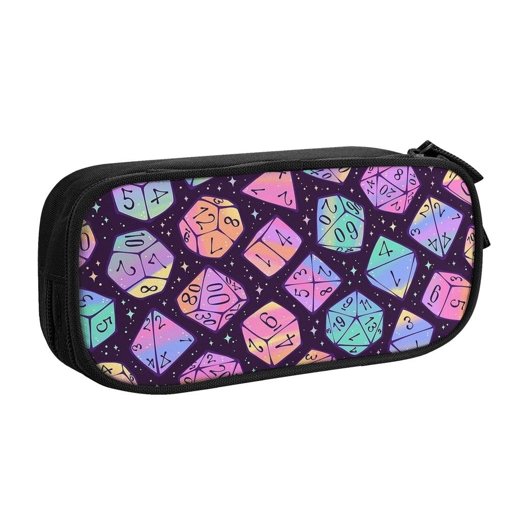 DnD Roll the Dice Dark Rainbow Pencil Case Creative Pen Holder Bags Girl Boy Big Capacity Students School Cosmetic Pencil Box