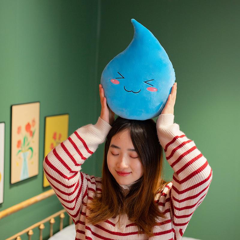 

Creative Cute Expression Blue Water Drop Throw Pillow Plush Toy Home Sofa Pillow Cushion Girl Puppet 25cm（0.07kg）