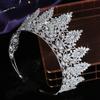 Echsio New Big Eye Zircon Bridal Copper Crowns Luxury Rhinestone for Women Wedding Accessories Tiaras for Women Party BC4626