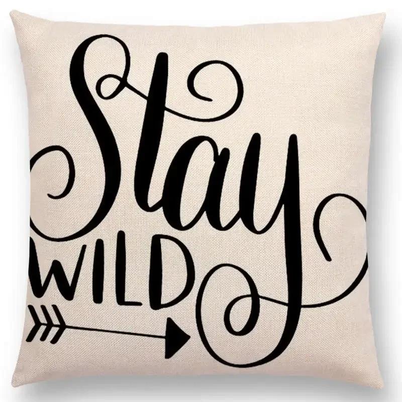 Newest Black Letter Brave Confidence Hope Forceful Warm Words Cushion Cover Christmas Gifts Sofa Throw Pillow