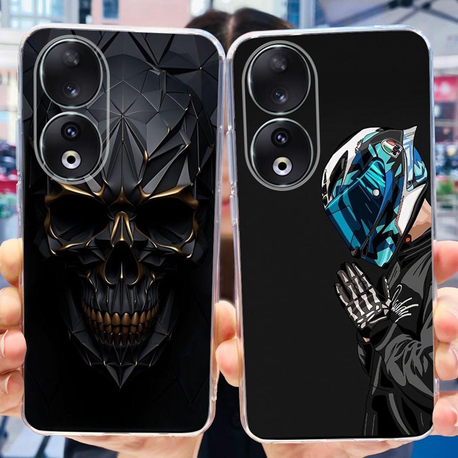 For Honor 90 / 90 Pro / 90 Lite Fashion Dragon Metal Style Pattern Silicone Case For Honor90 90Pro 90lite Soft TPU Phone Cases