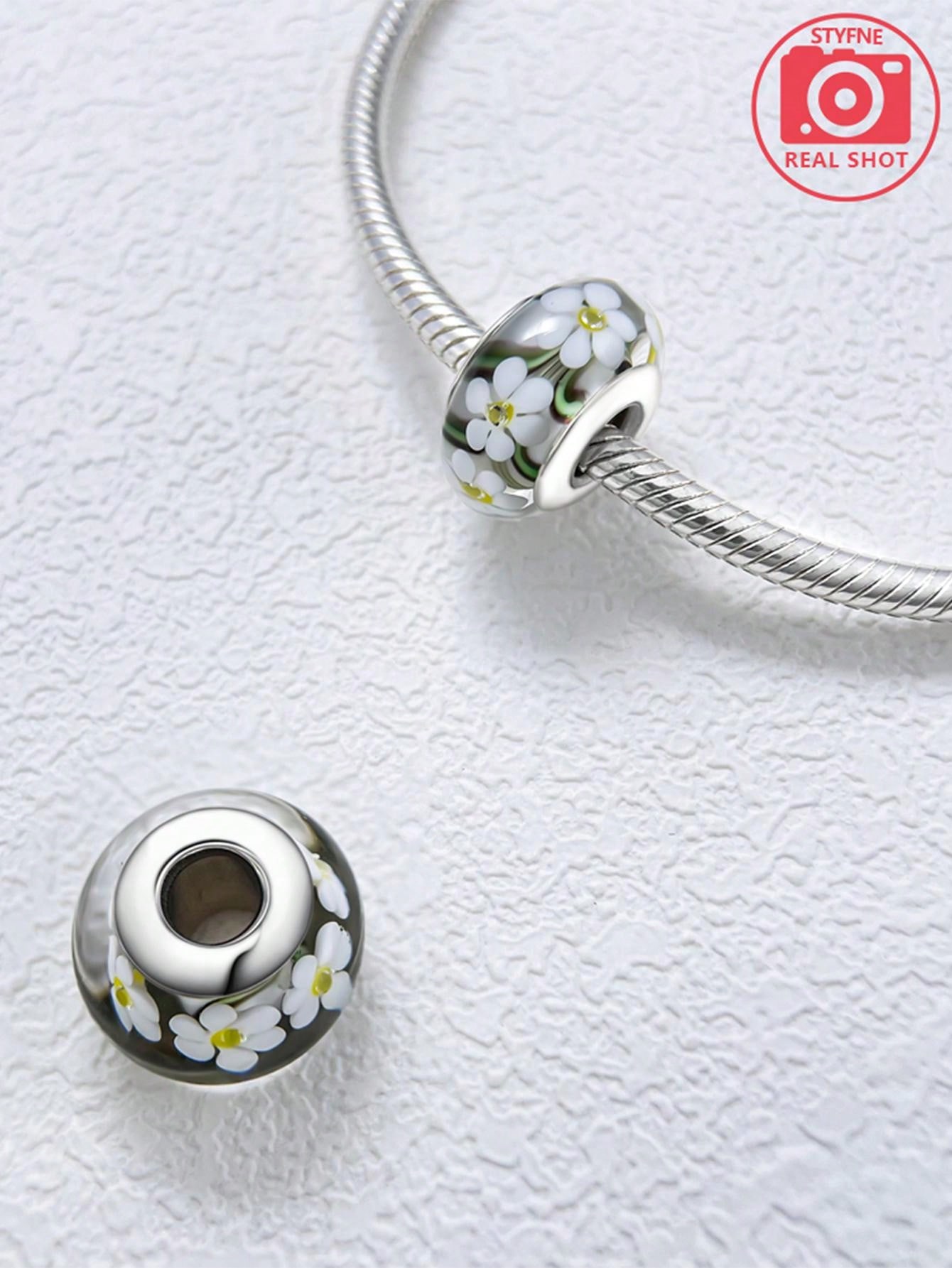 Посеребренная Аутентичная Шарм-Бусина Шармы Бабочка Цветок Шарм-Бусины Совместимы с Браслетами Женские Украшения Подарок