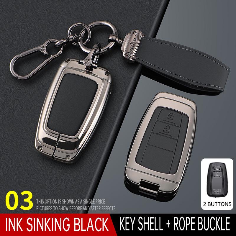 Crown Lu Fang Key Case for 24 Model Toyota 14th Gen Crown & Vellfire 2024 - Metal Leather Shell Buckle