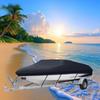 All Season Protective Boat Cover Waterproof 210D Oxford Fabric with UV Defense Suitable for 17 To 19 Foot V Hull Boats