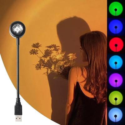 USB Sunset Lamp LED Rainbow Neon Night Light Projector Photography Wall Atmosphere Lighting for Bedroom Room Decor Nightlights