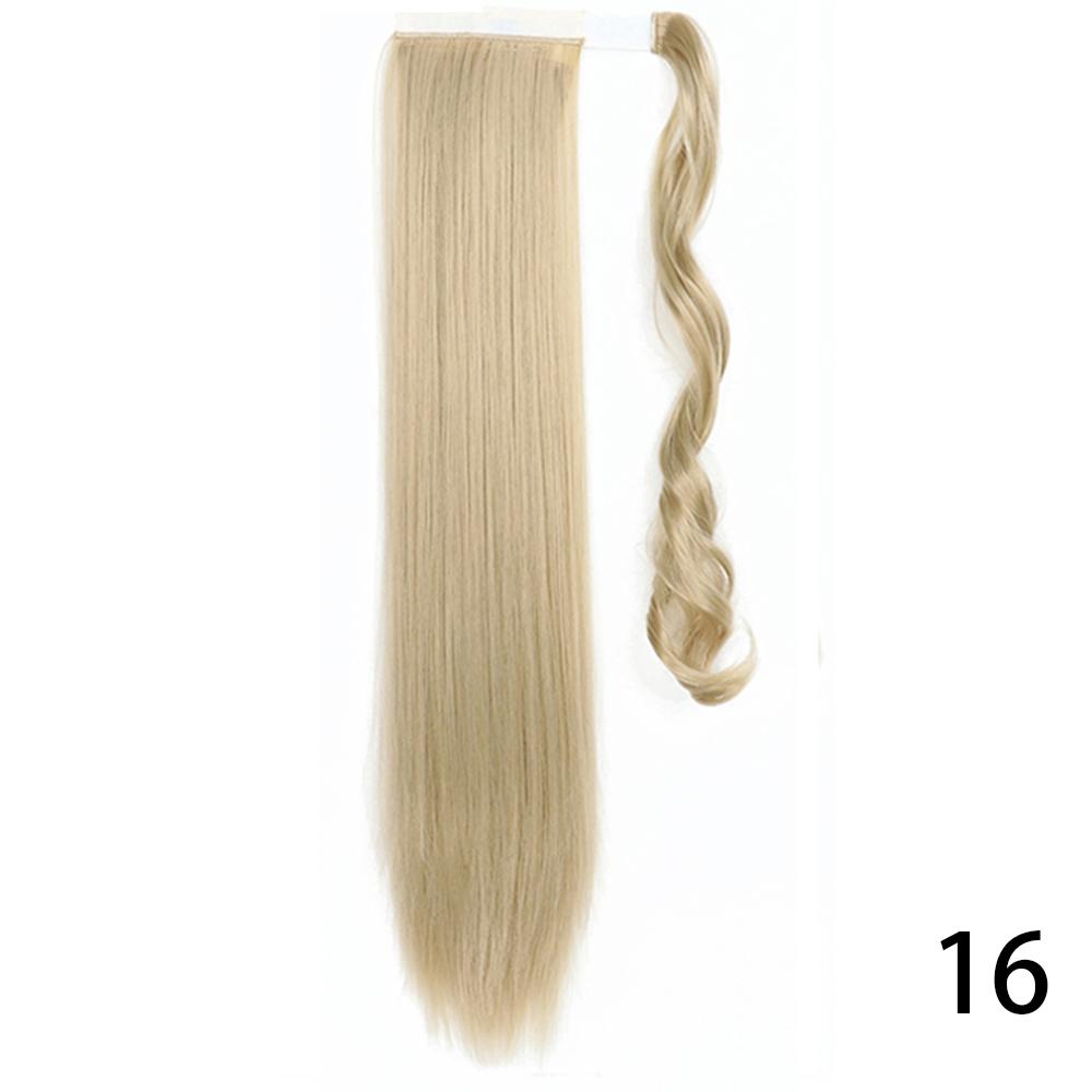 MISS WIG Women Synthetic Long Straight Ponytail Extensions Heat Resistant Hair 22 and 34 Inch Wrap Around Pony Hairpiece for Women