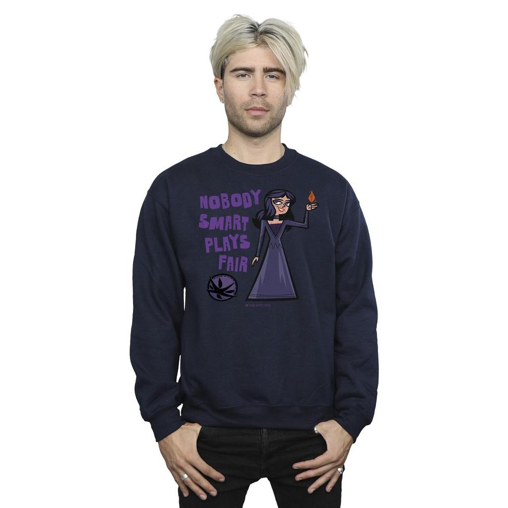 Netflix Mens The Witcher Nobody Smart Plays Fair Sweatshirt