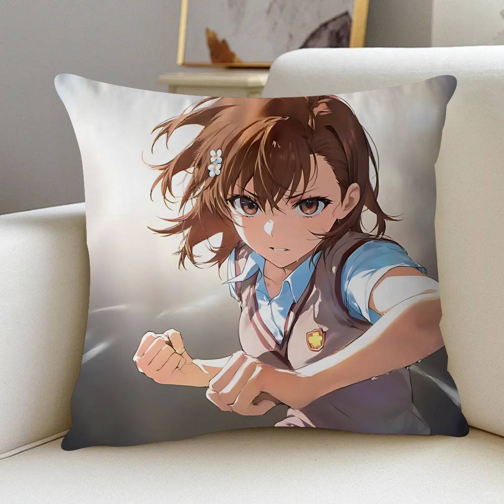 Misaka M-Mikoto Pillow Gift Home Office Decoration Bedroom Sofa Car Cushion Cover Case 45x45