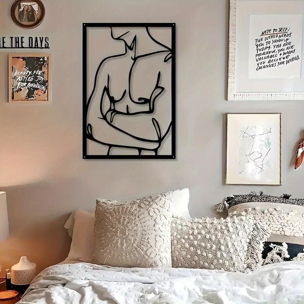 Modern Metal Wall Art Abstract Design for Bedroom Bathroom Living Room Festival Statue Decor Wall Sculptures Home Aesthetics Decorative Plaque