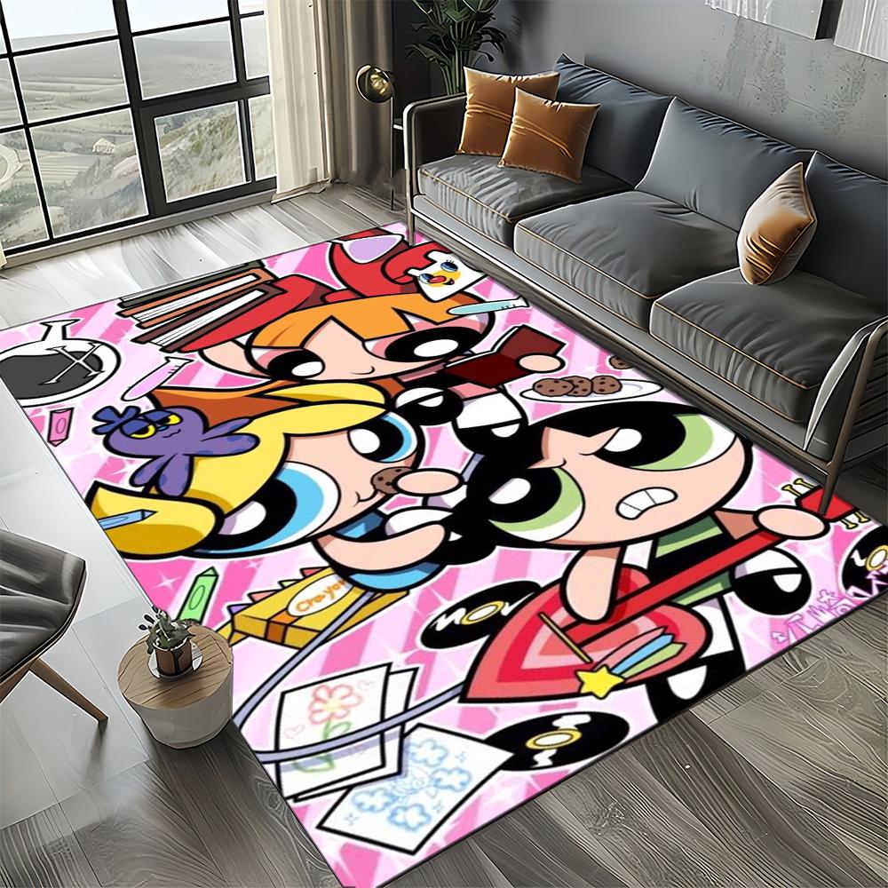27 Style New Kawaii P-Powerpuff Girl Cartoon Carpet Rug for Living Room Bedroom Home Sofa Decoration,Kid Play Non-slip Floor Mat