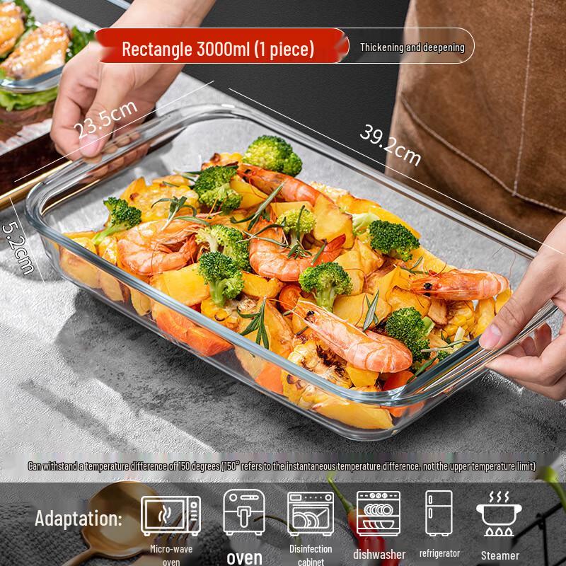 CCKO High-Temperature Glass Baking & Steaming Dish