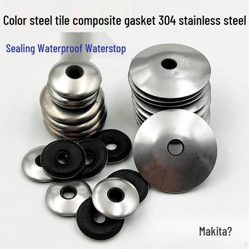 

304 Stainless Steel Hex Self-Drilling Screw with Color Steel Tile Waterproof Gasket Diameter 16mm - 304 Stainless Steel, 100 pieces