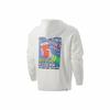 Men's Autumn Solid Color Sweatshirt with Fun Print, White