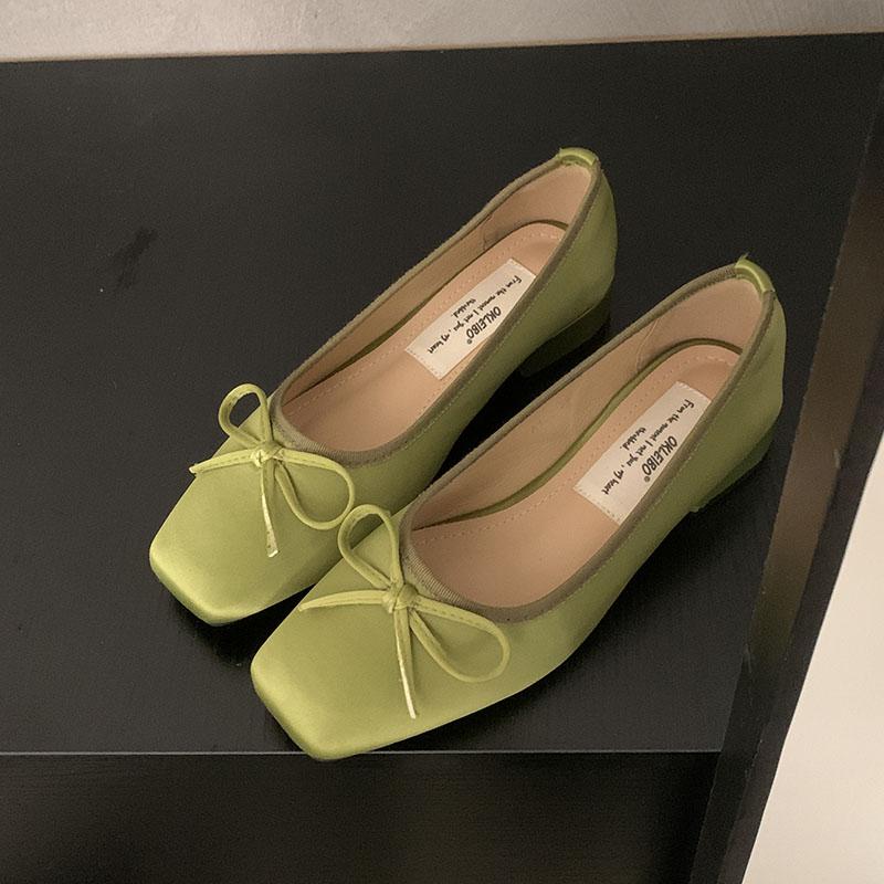 Fashion Female Shallow Ladies Flats Slip On Shoes Slides Silk Fashion Butterfly-Knot Footwear Flats With Shoes For Women Summer Spring