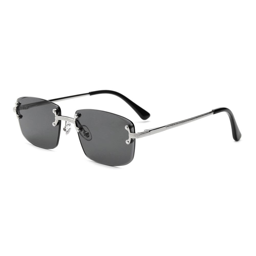 2024 Fashion Women Rimless Sunglasses Personalized Metal Frameless Cut Edge Sun Glasses Gradient Square Retro Eyewear fashion sunglasses